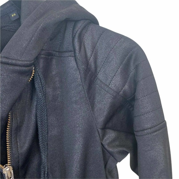 The Kooples Faux Leather Moto Jacket Hooded Size XS - Picture 8 of 12